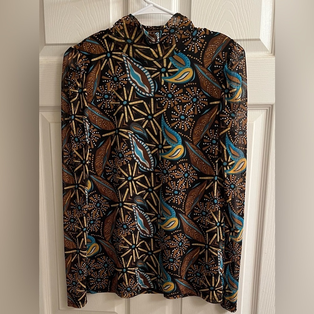 JANE & DELANCY~GEO~BLOUSE~M